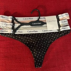 Women's Calvin Klein Carousel Logo Cotton Thongs 3-Pack QP1259X-284 Multicolor M